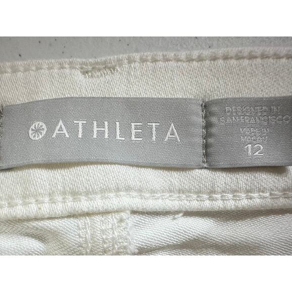 Athleta Skulptek Skinny Ankle Jeans‎ Size 12 (33x29) Off White Cream High Rise - Picture 3 of 9